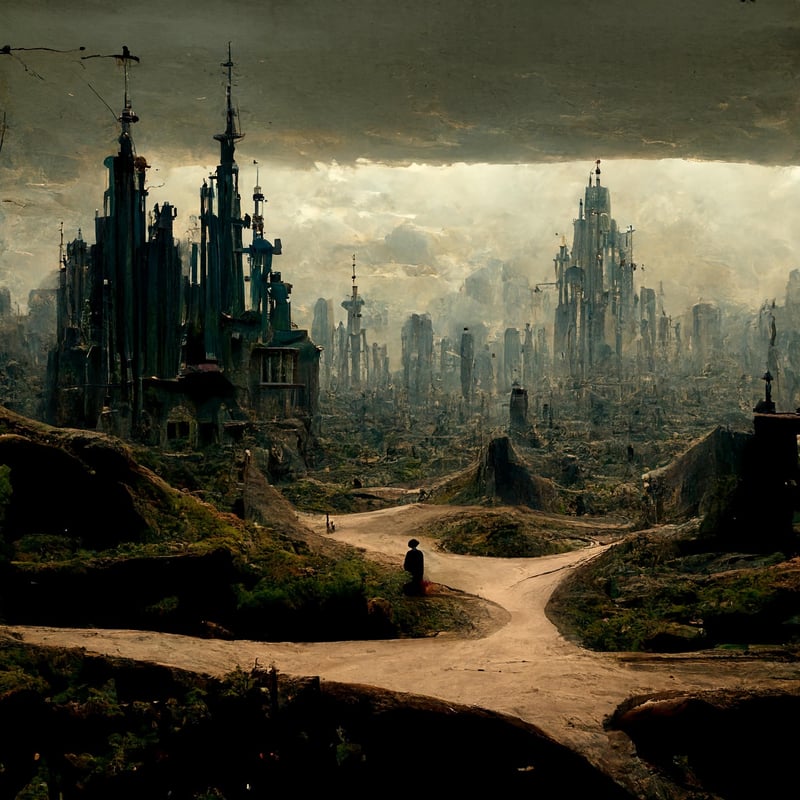 Dystopian cityscape